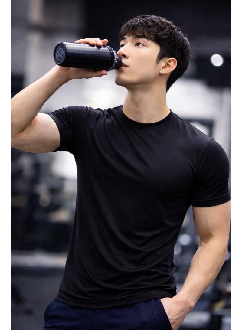 OLUDENIZ Men's Athletic Gym T-Shirt - Breathable, Quick-Dry Sportswear, 90% Polyester, 10% Spandex - Image 3